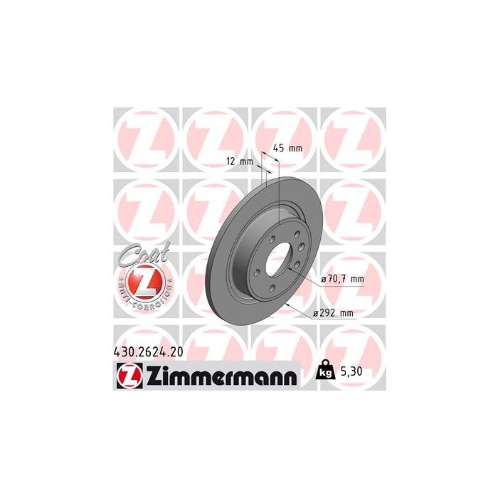 Тормозной диск ZIMMERMANN 430.2624.20 Фото