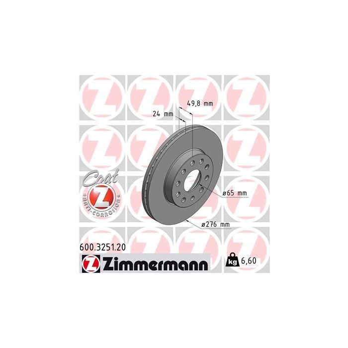 Тормозной диск ZIMMERMANN 600.3251.20 Фото