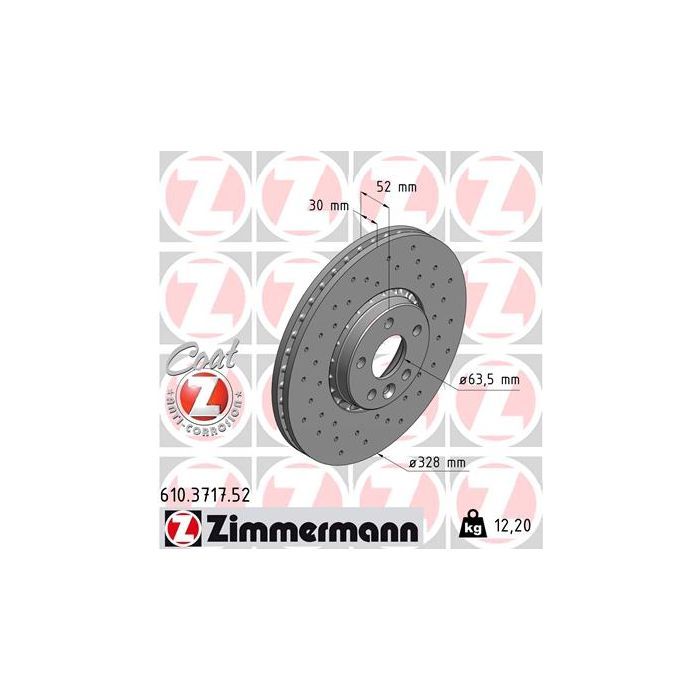 Тормозной диск ZIMMERMANN 610.3717.52 Фото
