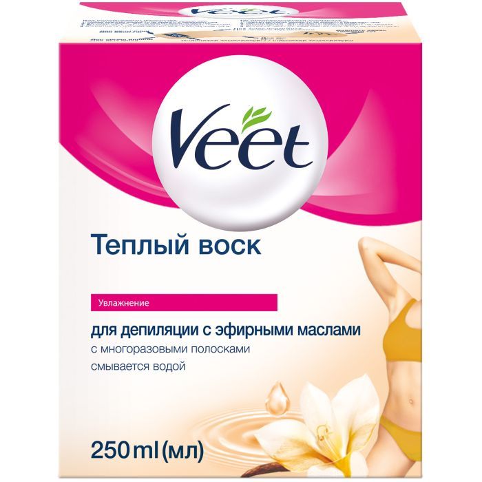 Воск для депиляции Veet теплый с эфирными маслами 250 мл Фото