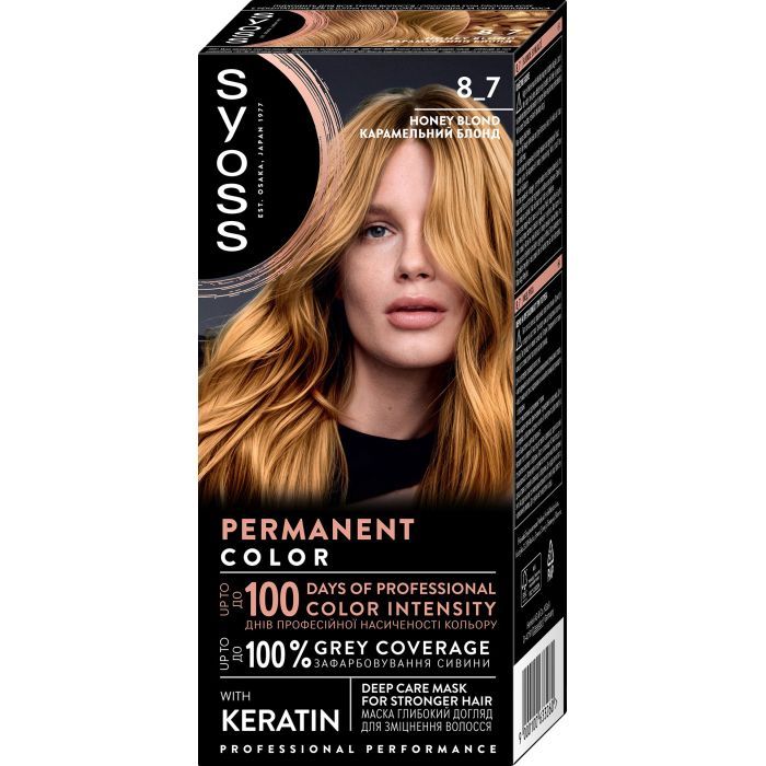 Краска для волос Syoss 8-7 Карамельный блонд 115 мл Фото