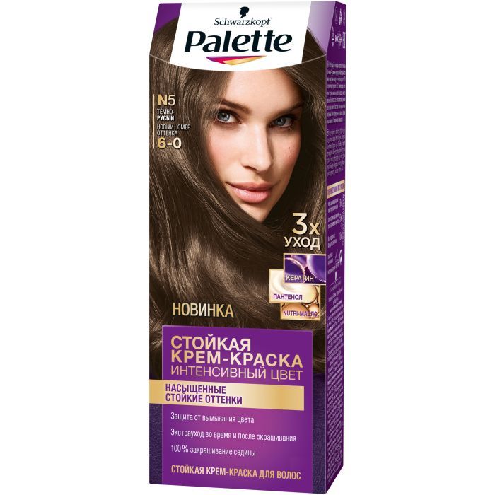 Краска для волос Palette 6-0 Темно-русявий 110 мл Фото