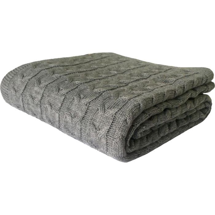 Плед Прованс Глория 190х220 косы Серый Фото