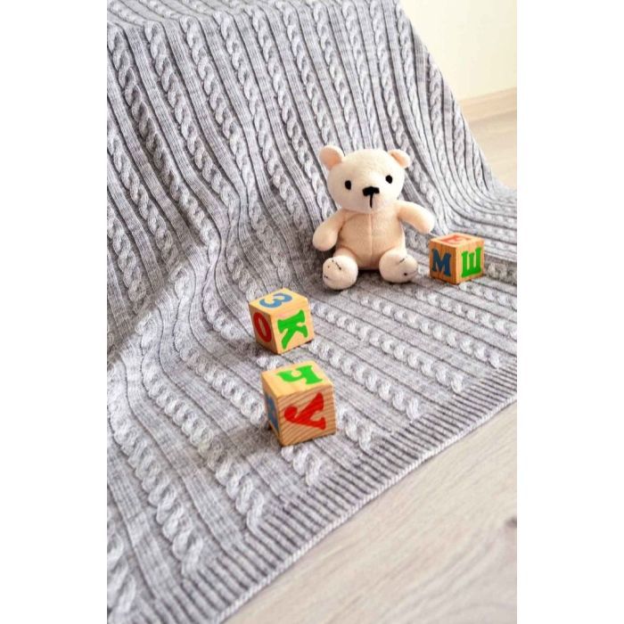 Плед Прованс Soft косы Серый 90x130 см Фото