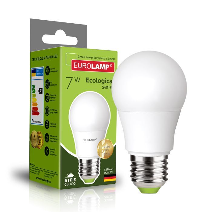 Лампочка Eurolamp LED А50 7W E27 4000K 220V Фото