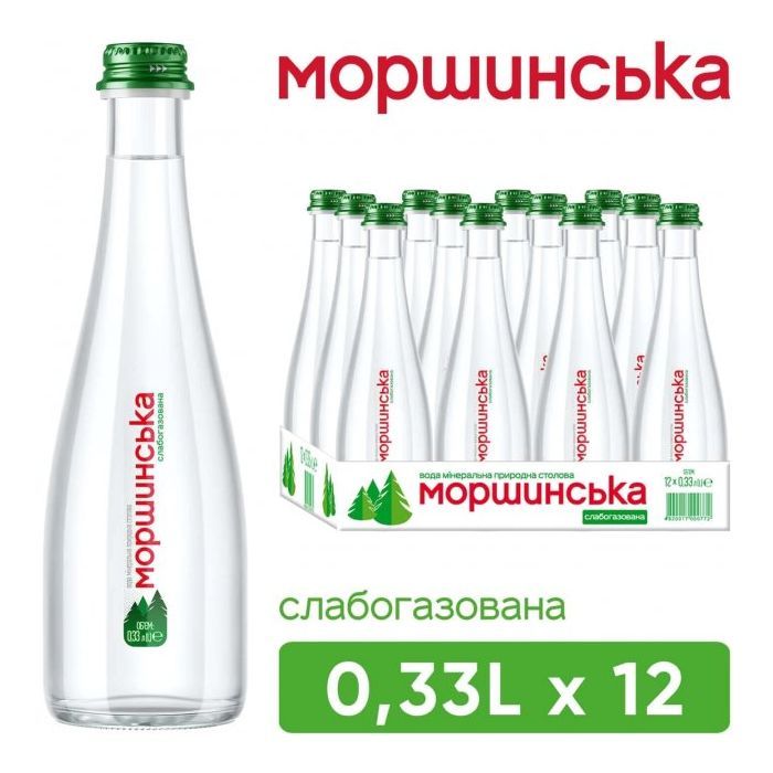 Минеральная вода Моршинська Премиум 0.33 сл/газ ст. Фото