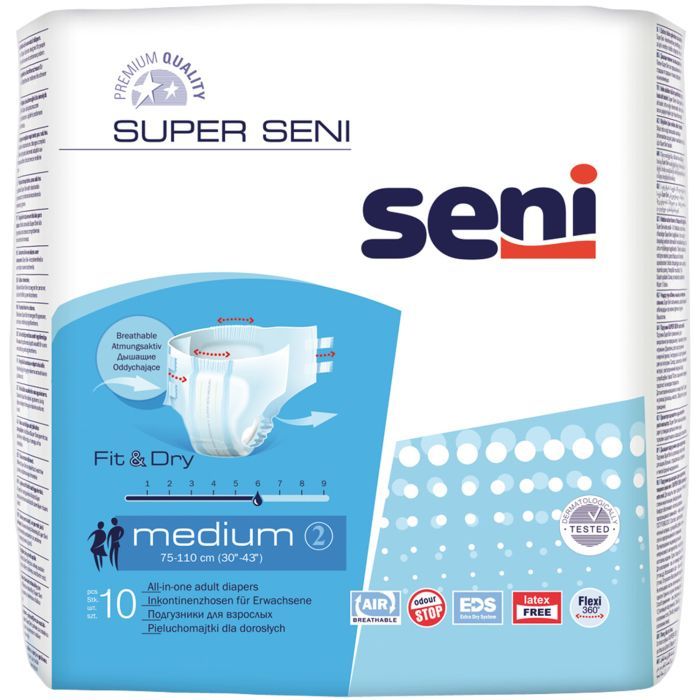 Подгузники для взрослых Seni Super Medium 10 шт Фото