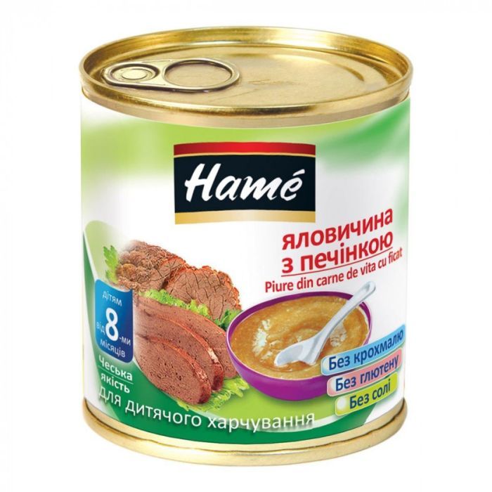 Детское пюре Hame говядина с печенью, 100 г Фото