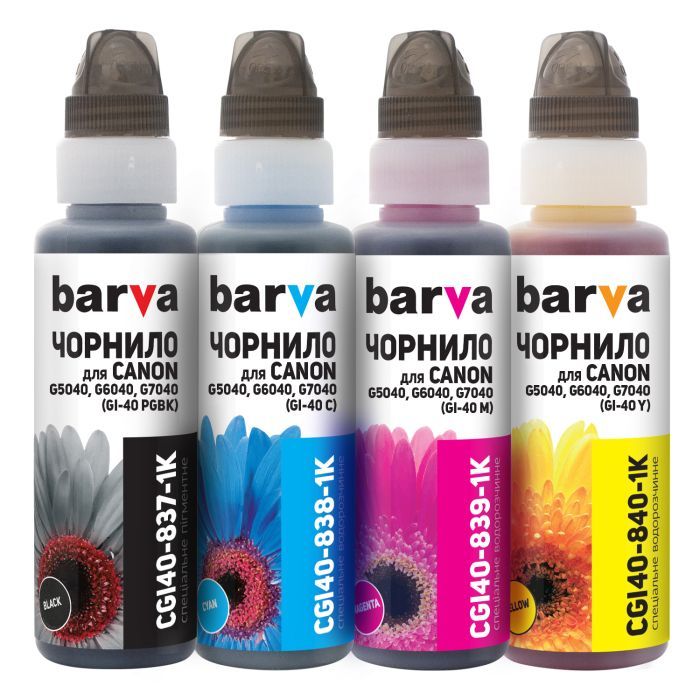 Чернила Barva Canon GI-40 4x100 мл, OneKey, 1K Фото