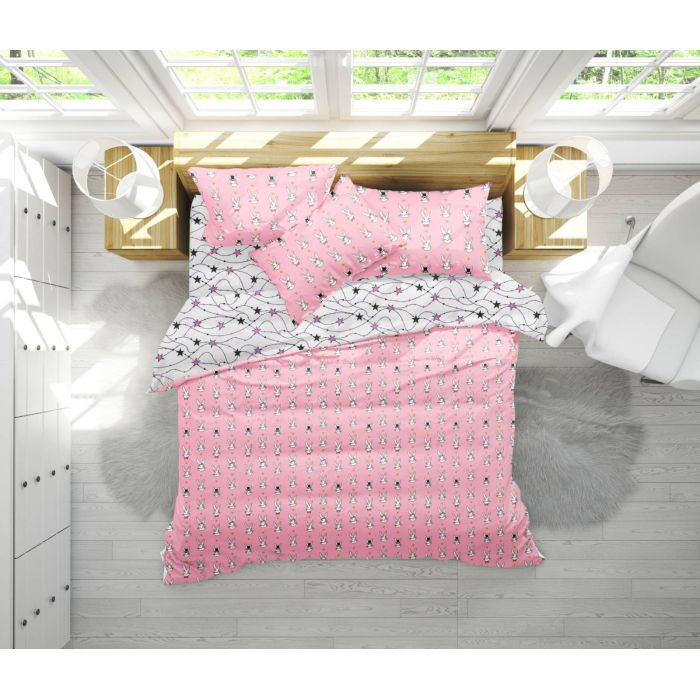 Постельное белье MirSon Бязь 17-0528 Bunnies pink Дитячий Фото