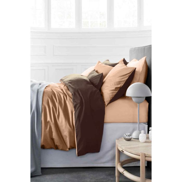 Постельное белье MirSon Сатин Premium Cappuccino 0165+0211 160х220 Фото