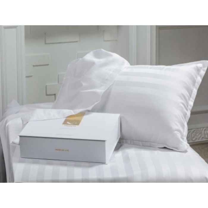 Постельное белье MirSon Сатин Premium-страйп Royal Pearl 160х220 Фото