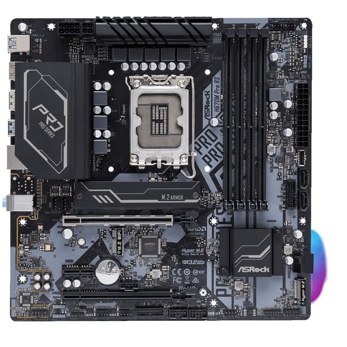 Материнская плата ASRock H670M PRO RS Фото