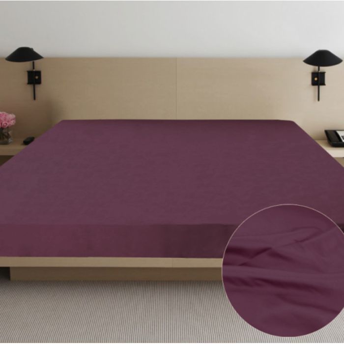 Простынь Ярослав сатин 06 вишневый 200х220 Фото