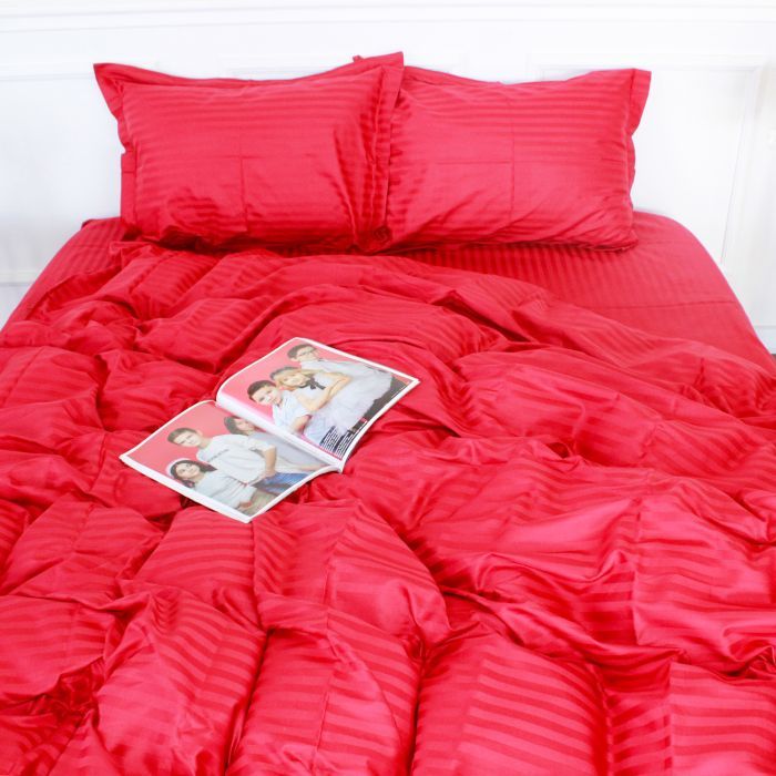 Пододеяльник MirSon Satin Stripe 30-0018 Red 175х210 см Фото