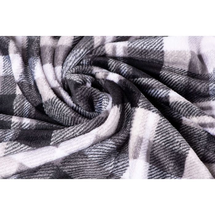 Плед Ardesto Flannel клітинка сіра, 160х200 см Фото 11