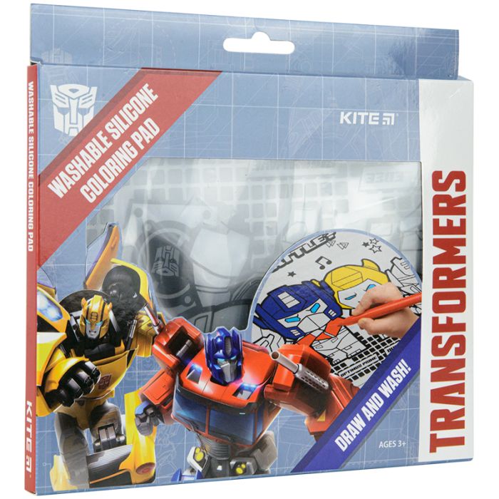 Подкладка настольная Kite силиконовая раскраска Transformers, 30х40см Фото
