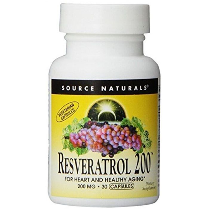 Антиоксидант Source Naturals Ресвератрол, 200 мг, Resveratrol, 30 таблеток Фото
