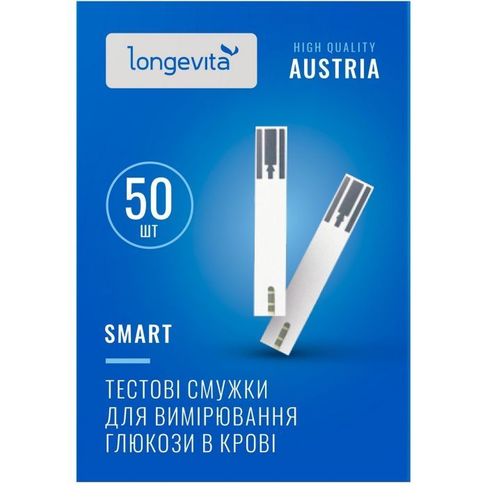 Тест-полоски для глюкометра Longevita Smart 50 шт. Фото