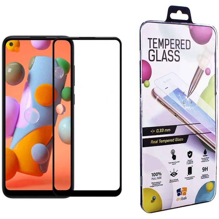 Стекло защитное Drobak Samsung Galaxy A11 Black Frame A+ Фото