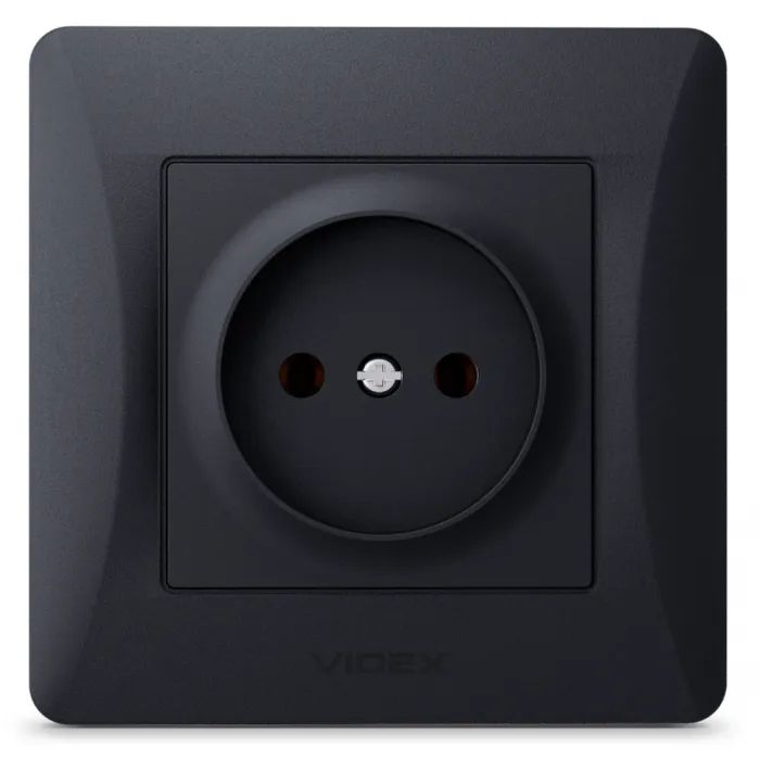 Розетка Videx BINERA 1ая черн Фото