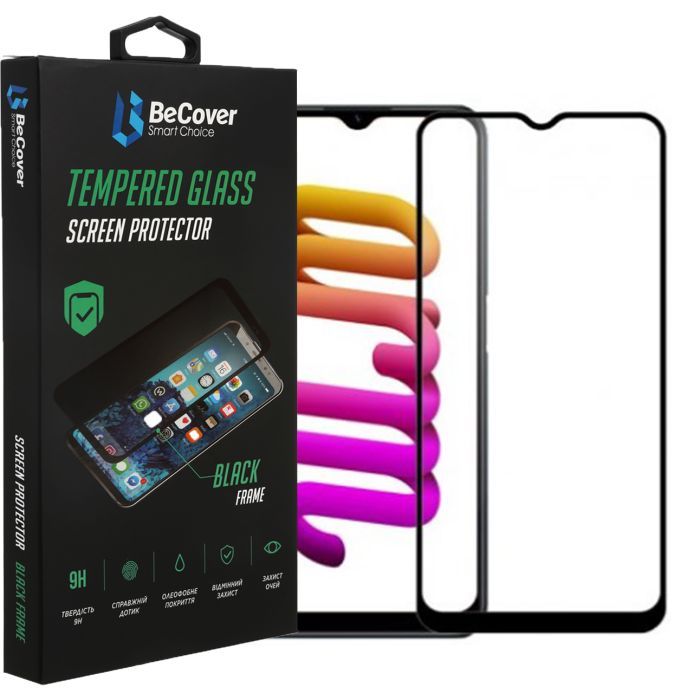Стекло защитное BeCover Realme C30/C30s/C33 Black Фото