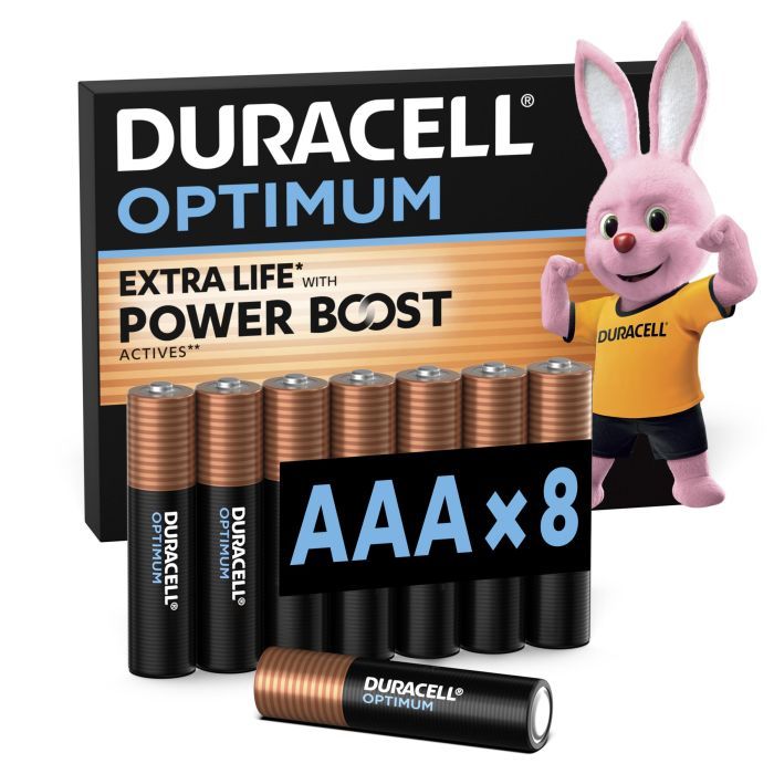 Батарейка Duracell Optimum AAA лужні 8 шт. в упаковці Фото