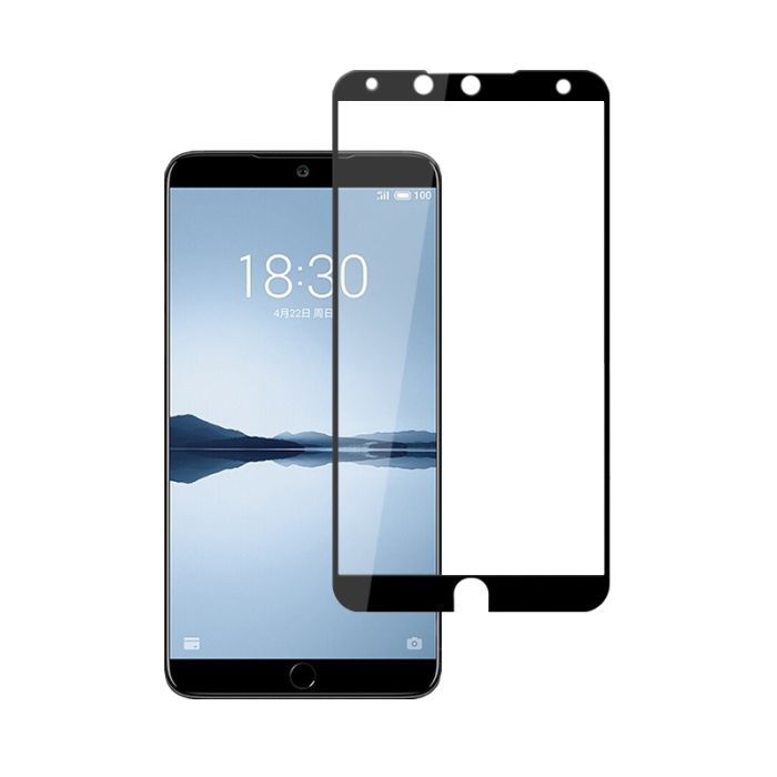 Стекло защитное PowerPlant Full screen Meizu 15 Black Фото