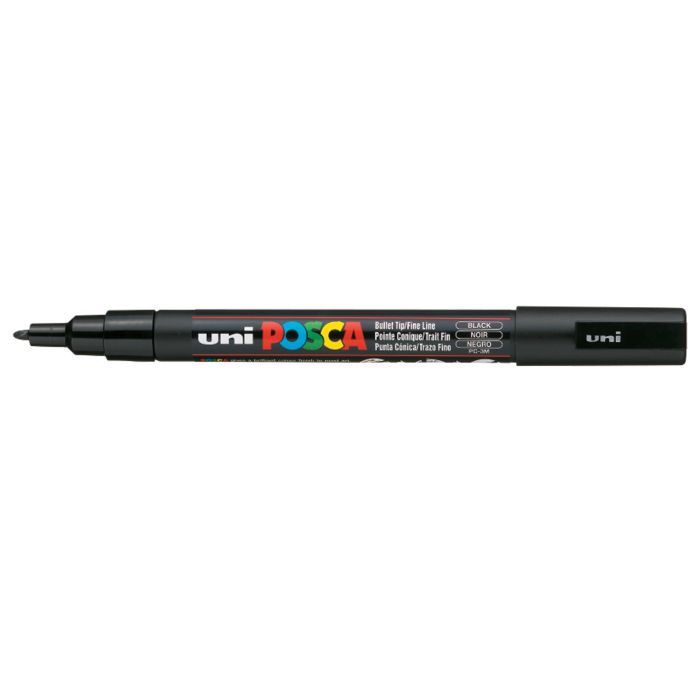 Художественный маркер UNI Posca Black 0.9-1.3 мм Фото