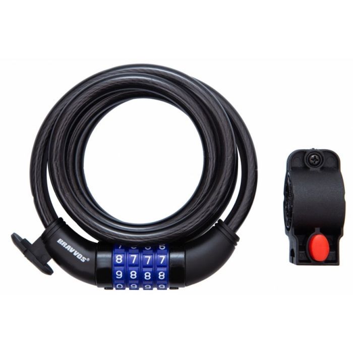 Замок велосипедный Bravvos LOC-125-135 10mm х 1500mm Black Фото