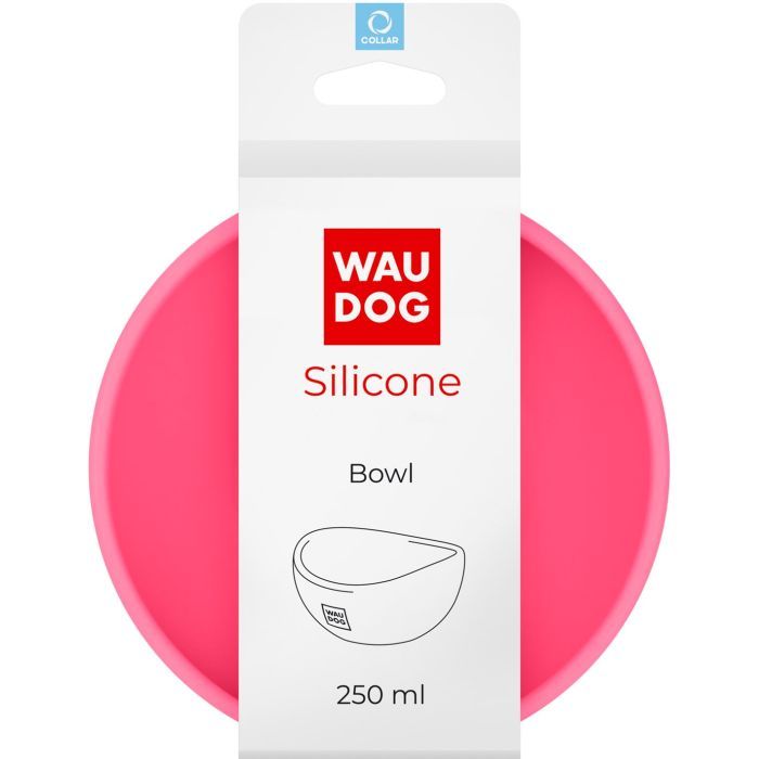 Посуда для кошек WAUDOG Silicone Миска 250 мл рожева Фото
