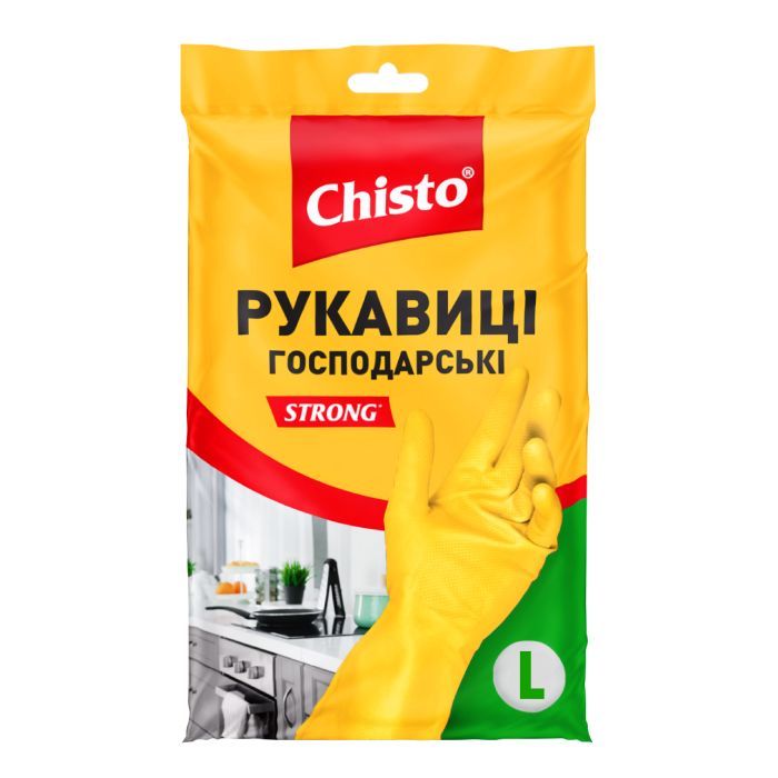 Перчатки хозяйственные Chisto Strong Латексные 1 пара L Фото