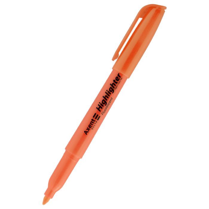 Маркер Axent Highlighter 2-4 мм клиноподібний помаранчевий Фото