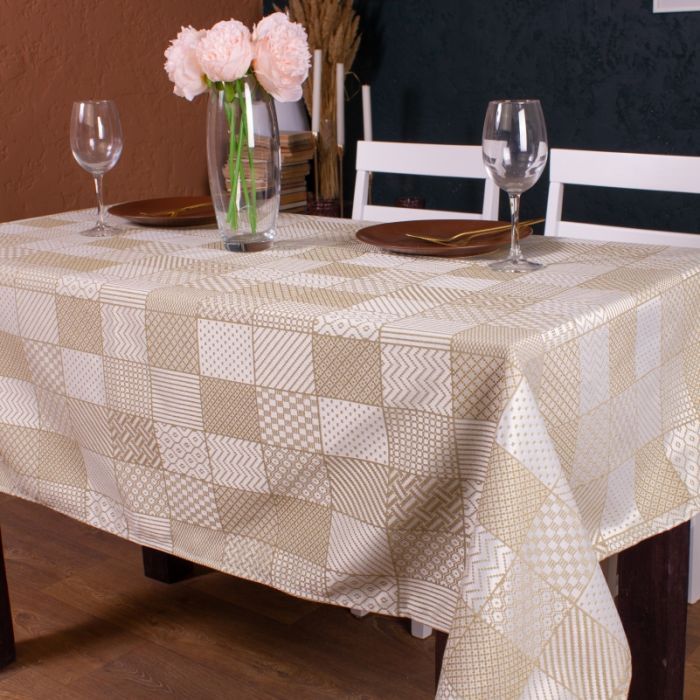 Скатерть MirSon Жаккард №301 Jacquard Olive 140x220 см Фото