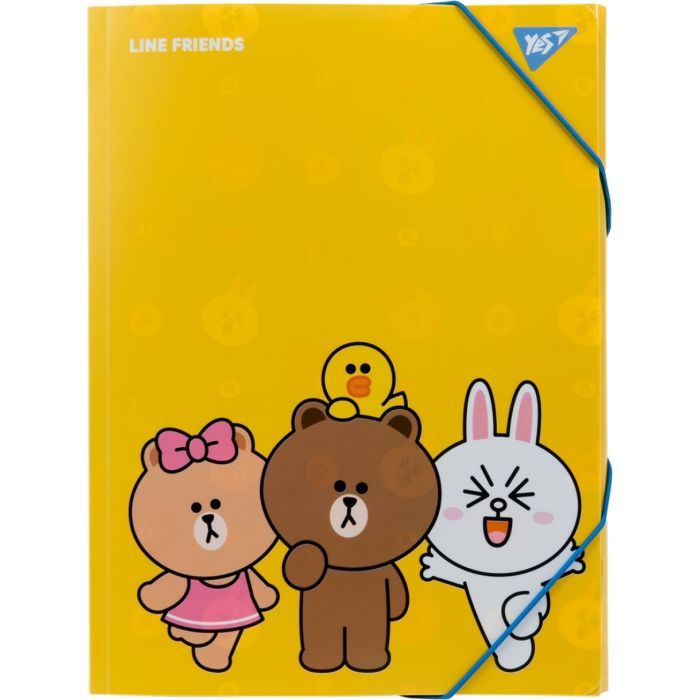 Папка на резинках Yes A4 Line Friends Фото