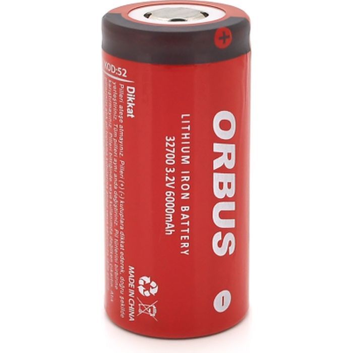 Аккумулятор Orbus 32700 LiFEPO4, 6000mAh, 3.2V, RED/GREY Фото