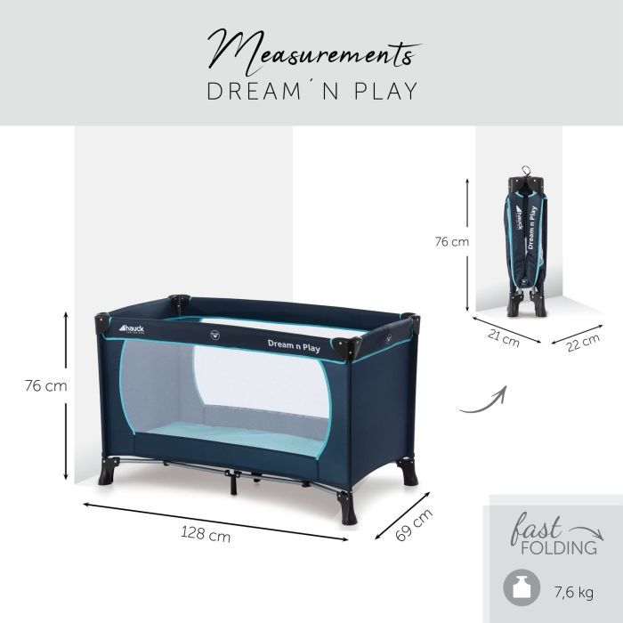 Детский манеж Hauck Dream N Play navy/aqua Фото 1