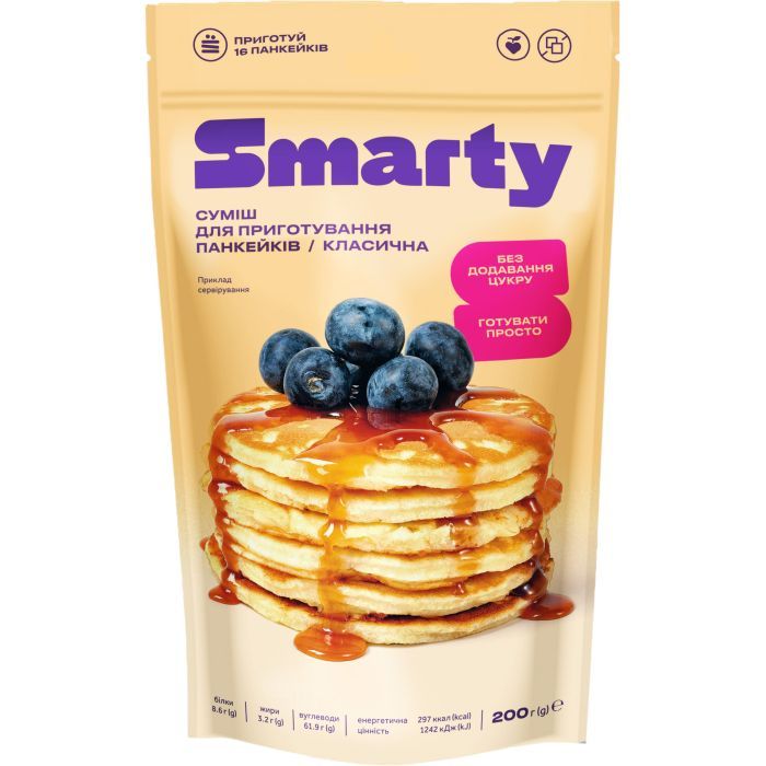 Смесь для выпекания Smarty панкейков классическая 200 г Фото