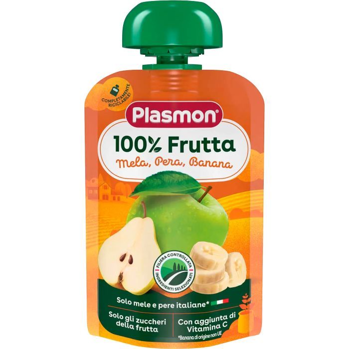 Детское пюре Plasmon Яблоко, груша, банан 100 г Фото
