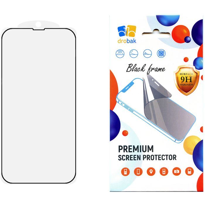 Стекло защитное Drobak Apple iPhone 15 Plus (Black) Фото