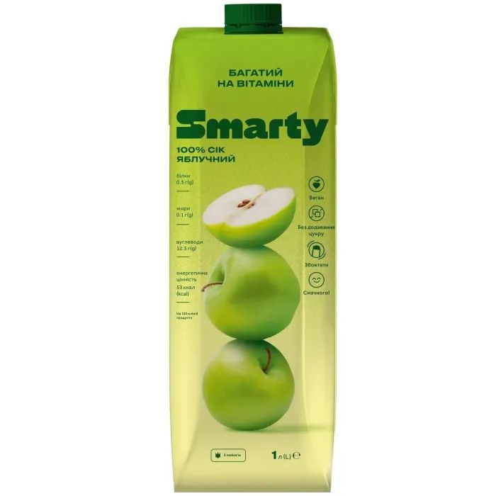 Сок Smarty Яблучний 1 л Фото