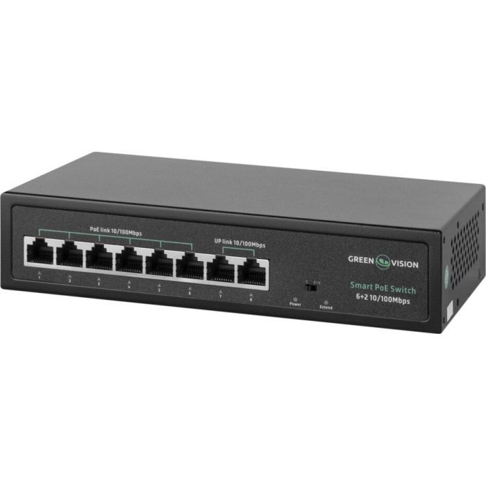 Коммутатор сетевой Greenvision GV-015-D-06+2P Фото
