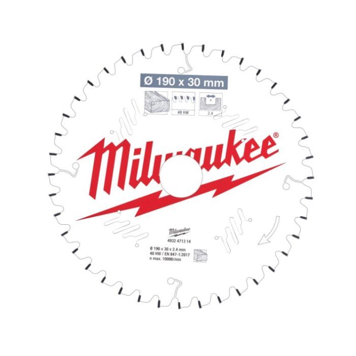 Диск пильный Milwaukee пиляльний PFTE 190х30х2,4мм, 40 зуб. Фото