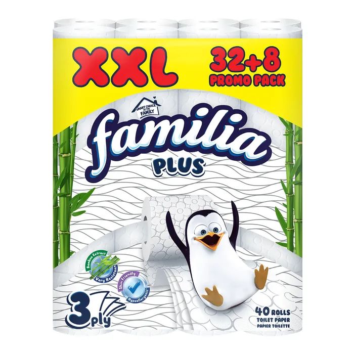 Туалетная бумага Familia 3 шари 32+8 рулонів Фото