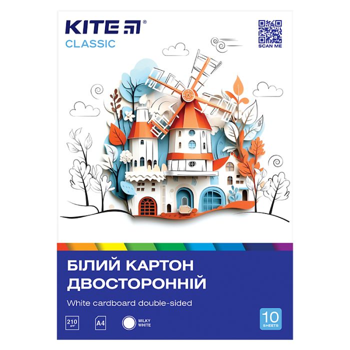 Белый картон Kite A4 Classic 10 листов Фото