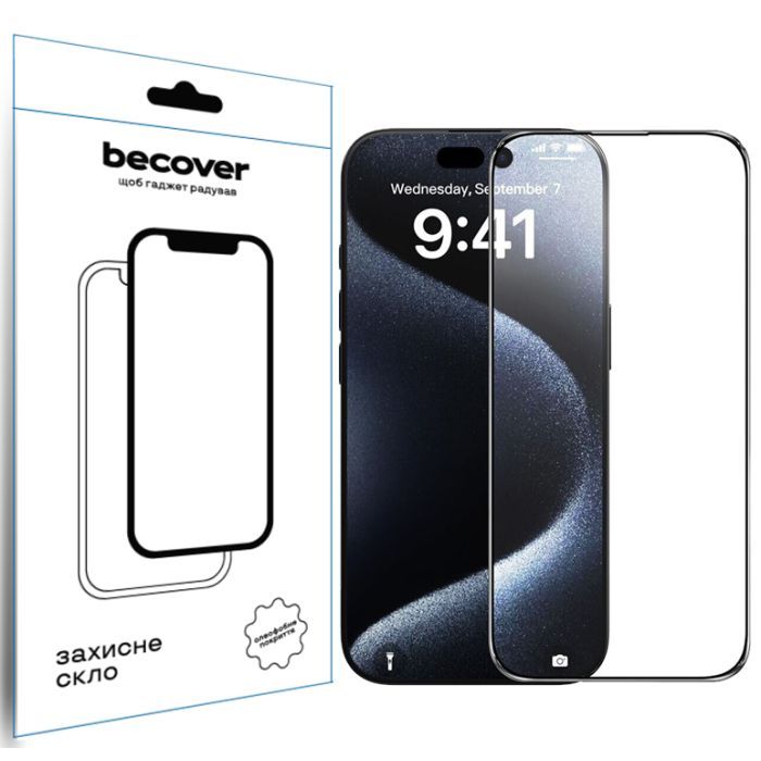 Стекло защитное BeCover Apple iPhone 16 Plus Black Фото