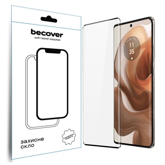 Стекло защитное BeCover Motorola Edge 50 Ultra Black Фото