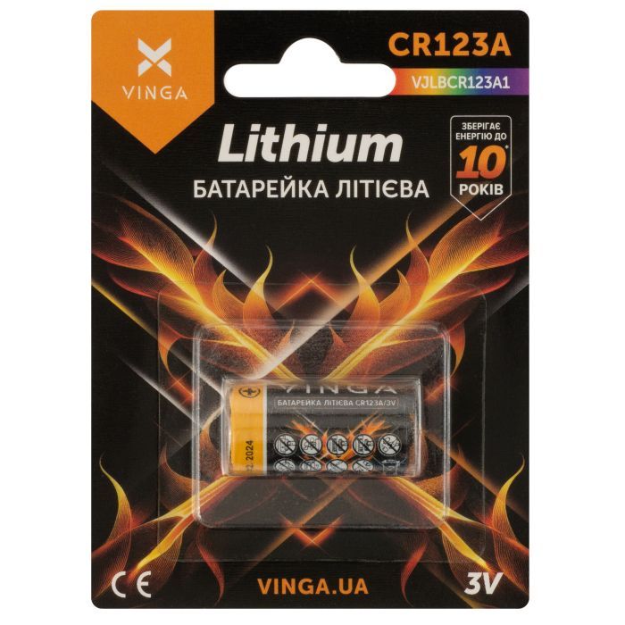 Батарейка Vinga CR123A Lithium Фото