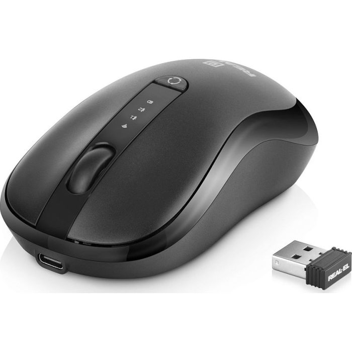 Мышка REAL-EL RM-450W Wireless/Bluetooth Black/Gray Фото