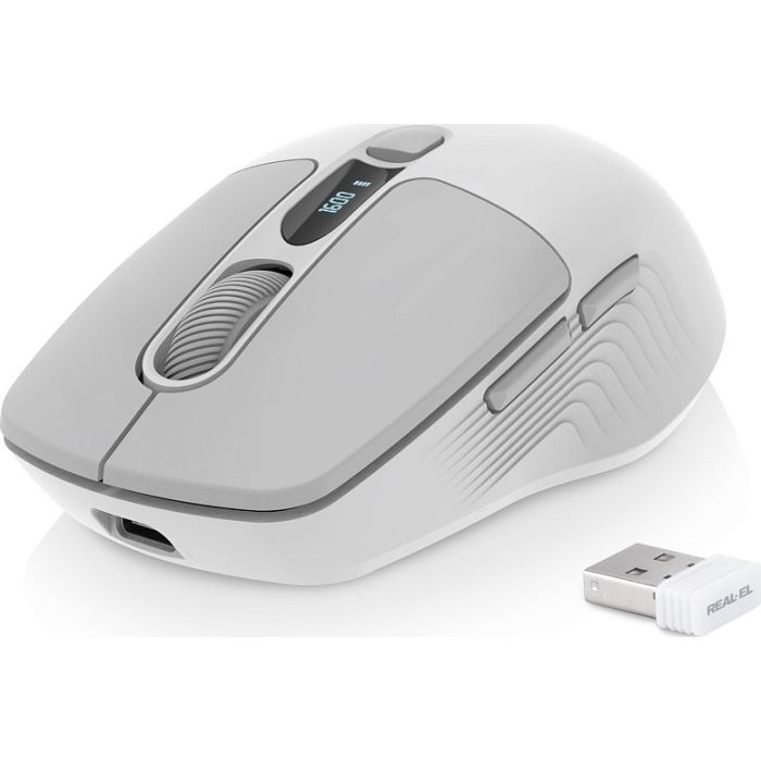 Мышка REAL-EL RM-480W Wireless/Bluetooth White Фото